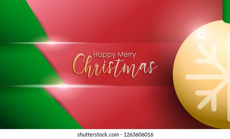 Christmas Background in Landscape Size with Christmas Tree in Paper Style