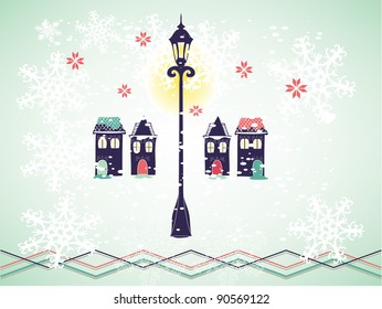 Christmas background with lantern