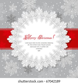 Christmas Background With A Large Snowflake