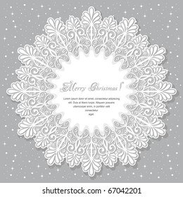 Christmas Background With A Large Snowflake