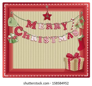 Christmas background with letter on recycled kraft paper.