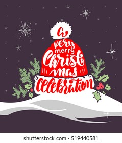 christmas background with lettering