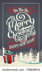 Christmas background with Christmas lettering