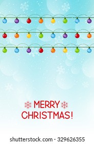 Christmas background with light bulbs
