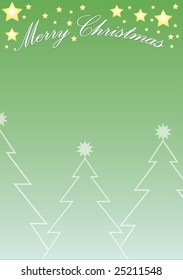 christmas background in light green with fears in the bottom and christmas wishes and stars in the top