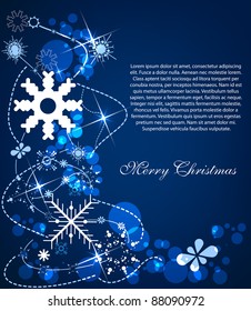 Christmas background with light snow and place for your text