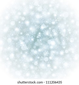 Christmas background light and snowflakes vector image. Eps 10.