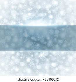 Christmas background light and snowflakes vector image. Eps 10.