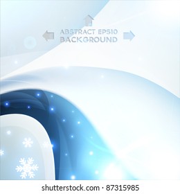 Christmas background light and snowflakes vector image. Eps 10.