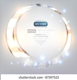 Christmas Background Light And Snowflakes Vector Image. Eps 10.