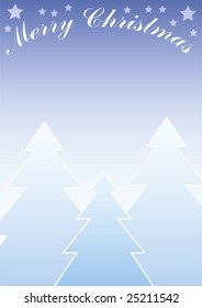 christmas background in lightblue with fears in the bottom and christmas wishes  and snow flakes in the top