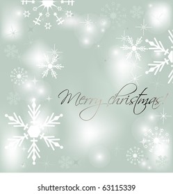 Christmas background with lights and snowflakes