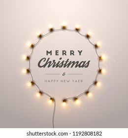 Christmas background with Christmas lights. Vector illustration.