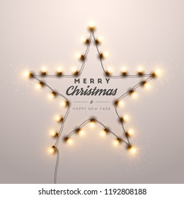 Christmas background with Christmas lights. Vector illustration.