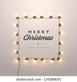 Christmas background with Christmas lights. Vector illustration.