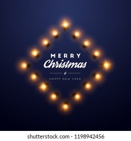 
Christmas background with Christmas lights. Vector illustration.
