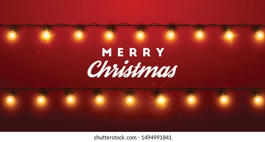 Christmas background with Christmas lights. Vector illustration.