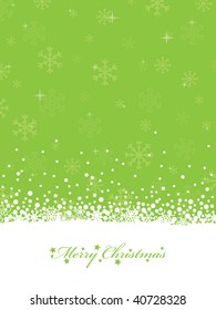 christmas background with lime green snowflakes and white banner