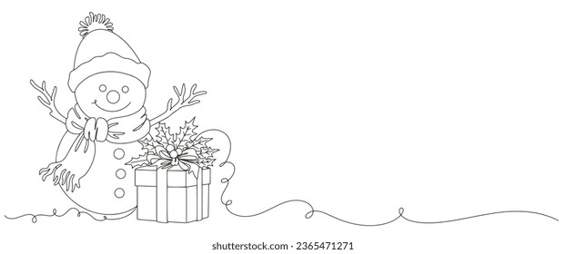 Christmas background line art style vector illustration