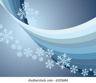 Christmas background with lines and snowflakes