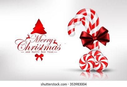 Christmas background with lollipop and orange slice.vector