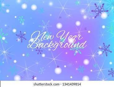 Christmas Background with Lovely Snowflakes and Shiny Lights. Festive Background for Christmas Decoration, Print, Poster. Vertical A4 Vector Background.