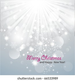 Christmas Background with luminous rays.