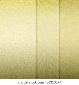 Weihnachtshintergrund auf goldenem Papier mit verschiedenen Mustern
