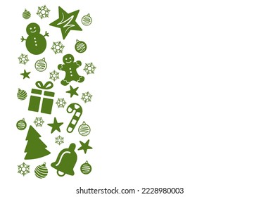 Christmas background made of ornaments. Vector illustration