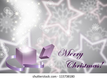 Christmas background with magic open gift box , eps10
