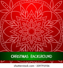 Christmas background with mandala. Christmas illustration.