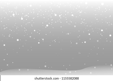 Christmas Background With Many Falling Snow.  Festive New Year & Celebration. Vector