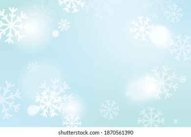 Christmas Background With Many Falling Snow.  Festive New Year And Celebration. Vector