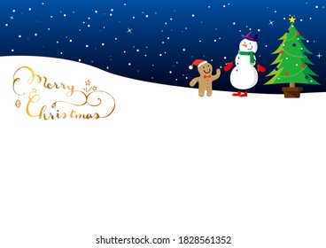 Material de fondo de Navidad. Hermoso fondo nocturno con nieve.