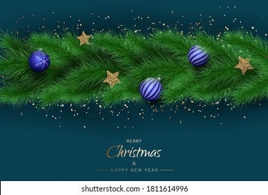 Weihnachtshintergrund. Frohe Weihnachtskarte, Vektorgrafik