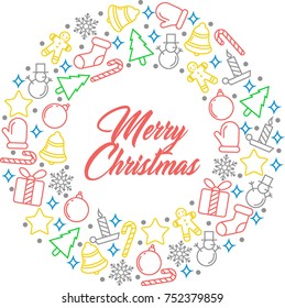 Christmas background with minimalist christmas objects