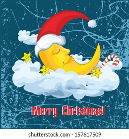 Christmas background with moon