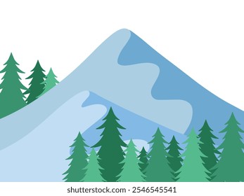 Christmas Background Mountain Tree Snowy