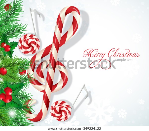 Christmas Background Music Stock Vector (Royalty Free) 349224122