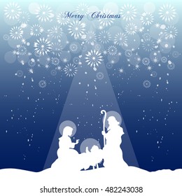 Christmas Background With Nativity