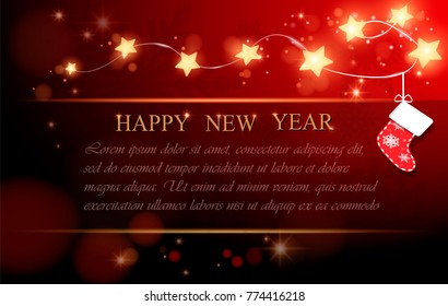 
Christmas background. New Year, garland, star.konfety. vector illustration