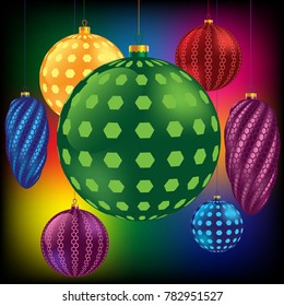 Christmas background with New Year's balls