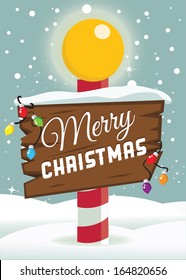 Christmas background with North pole