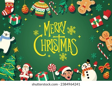 Christmas Background with Object and Symbol