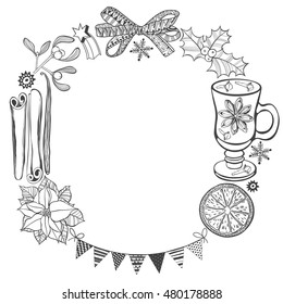 Christmas  background on a white background. Can be greeting card, invitation, design element.