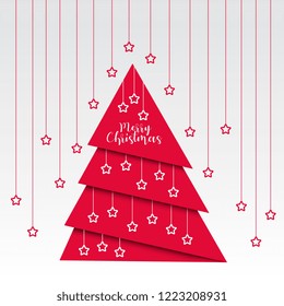 Christmas background with origami tree
