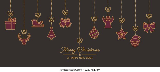 Christmas background with ornament elements