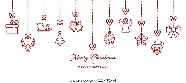 Christmas background with ornament elements