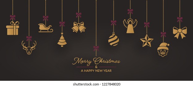Christmas background with ornament elements