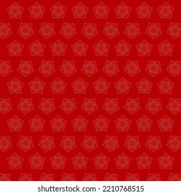 adorno de fondo navideño patrón copos de nieve sobre fondo rojo